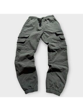 NWOT Riot Empire Pants Men Small Gray Cargo Drawstring Pocket Joggers Pants